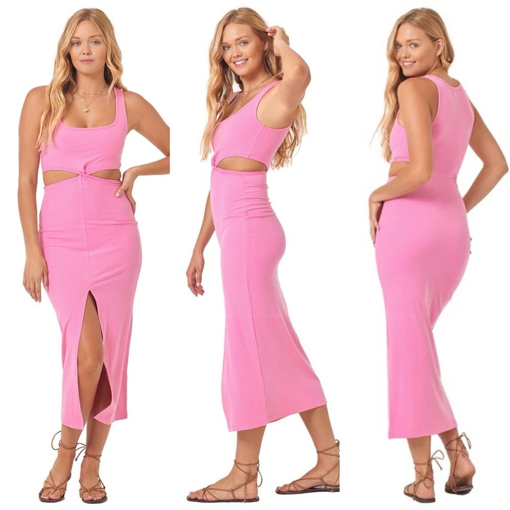 NWT L*Space Skyler Midi Dress in Pink Gua Size XS